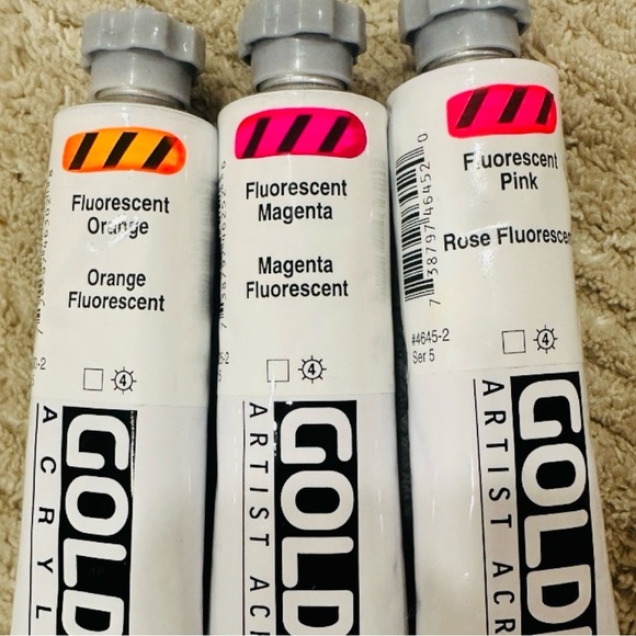 Art Supply Set Golden Heavy Body Paint Lot of 27 with Brushes, Canvas, Sta-Wet - Picture 8 of 16